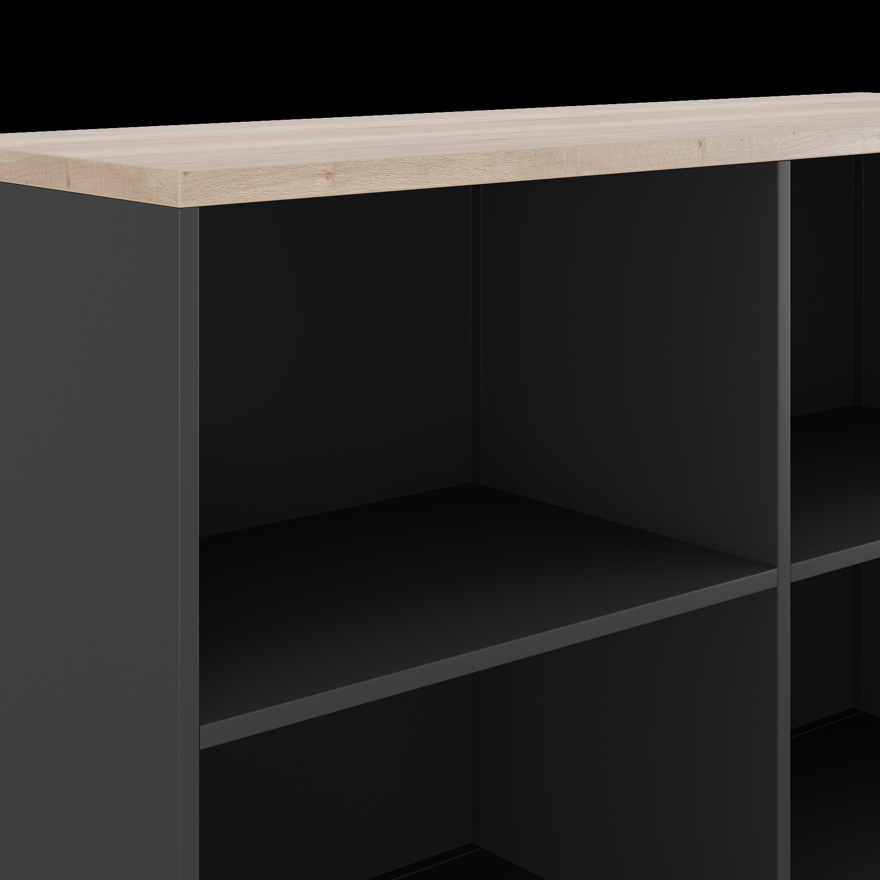 Шкаф открытый Kobor HO/2-120/40/M black/natural Шкаф открытый Kobor HO/2-120/40/M black/natural