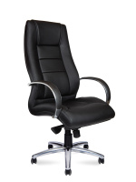 Кресло офисное / Bern black / черная экокожа