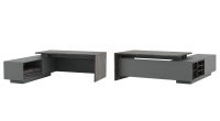 DLI37210112L Dali Стол письменный на опорной креденции 212x220x75 эбен антрацит DLI37210112L Dali Стол письменный на опорной креденции 212x220x75 эбен антрацит