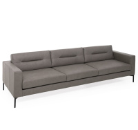 TENO 3м диван, кожа ТЕМНО-БЕЖЕВЫЙ/ЧЕРНЫЙ