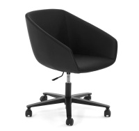 ALMA Кресло посетител., 5-луч ЧЕРНЫЙ/КОЖА ALMA Кресло посетител., 5-луч ЧЕРНЫЙ/КОЖА