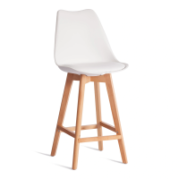 Стул барный TULIP BAR (mod. C1014H-1) / 2 шт. в упаковке пластик/дерево, 42 х 47,5 х 104 см, White (Белый) 70029/ натуральный