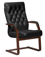 Кресло для посетителей Darwin C без подушки черная кожа