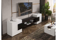 ТВ-тумба Лисмор белый / черный глянец