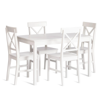 Обеденный комплект Хадсон (стол + 4 стула)/ Hudson Dining Set (mod.0102) МДФ/тополь/меламин, стол: 118х74х73 см, стул: 42,5x46,5x93,5 см, White (белый) Обеденный комплект Хадсон (стол + 4 стула)/ Hudson Dining Set (mod.0102) МДФ/тополь/меламин, стол: 118х74х73 см, стул: 42,5x46,5x93,5 см, White (белый)