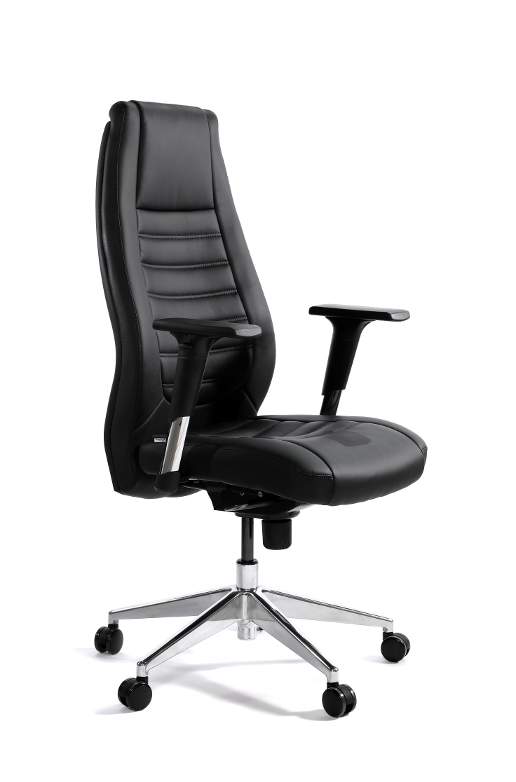 Кресло офисное / Лорд / черная экокожа / алюминий крестовина Кресло офисное / Лорд / черная экокожа / алюминий крестовина