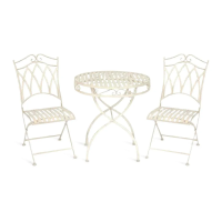 Комплект (стол + 2 стула) Secret de Maison PALLADIO (mod. PL08-8668/8669) металл, стол: 70х74,5см, стул: 45х40,5х94см, белый антик (antique white)