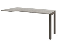 Стол эргономичный 1600х880х750 на металлокаркасе левый. Средняя секция D-522L_Бетон Чефалу светлый/Трюфель
