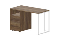 LKSTG126WNWNBL Стол на опорной тумбе 3 ящ. левый (push-to-open, в разборе), 118х60х75см