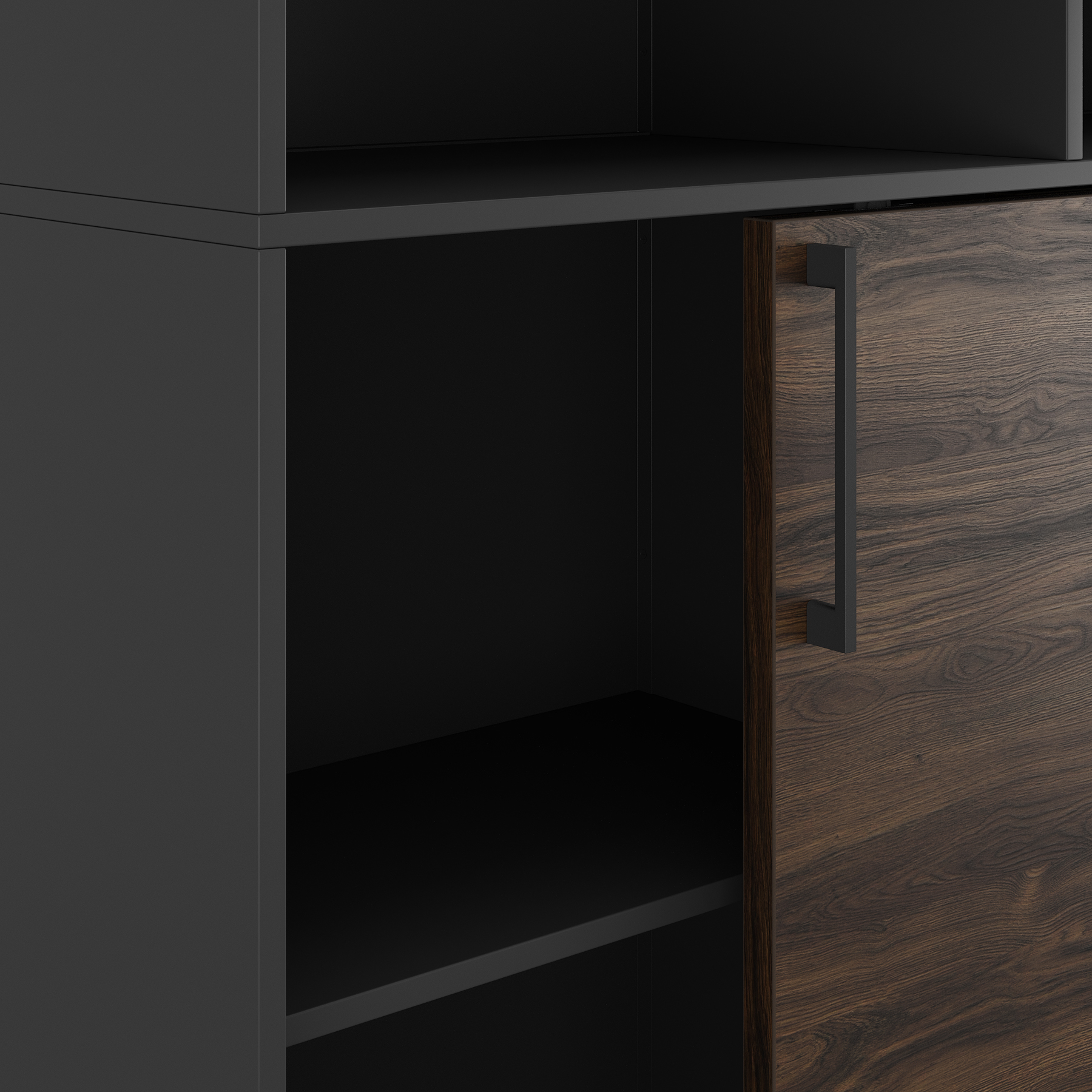 Шкаф открытый Kobor HK/2/1-120/60/M black/charlston Шкаф открытый Kobor HK/2/1-120/60/M black/charlston