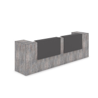 1КРТ-КЛ05.1 Комплект Ресепшн с фартуком HPL (363.2x75.1x114.9 см) (с подсветкой) basalt/графит матовый hpl