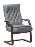 Кресло для посетителей Darwin C серая кожа Кресло для посетителей Darwin C серая кожа