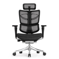Кресло с подножкой FALTO FLY 2 (динамичный подголовник, подлокотники 6D(360), сетка, черный)