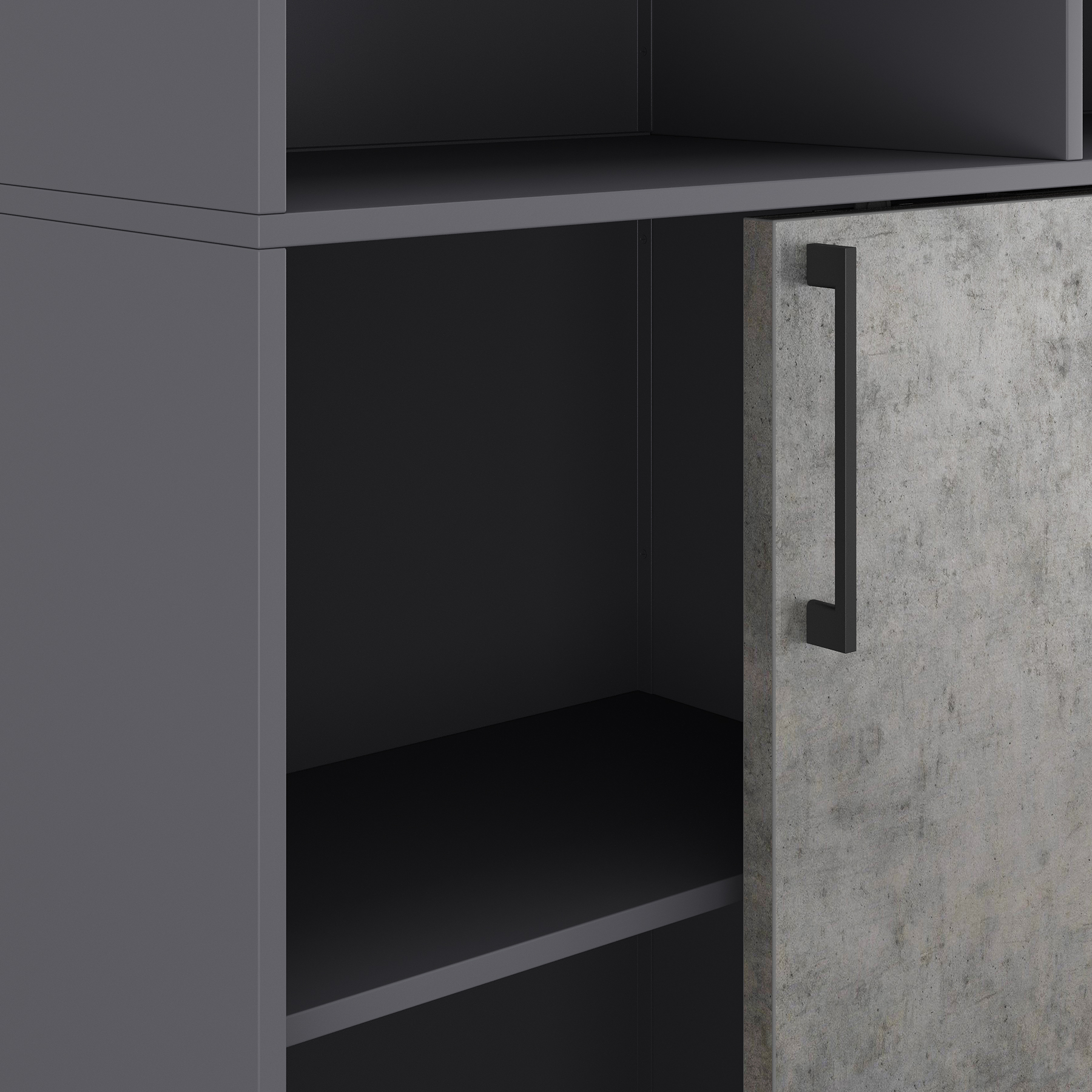 Шкаф открытый Kobor HK/2/1-120/60/M graphite/chicago Шкаф открытый Kobor HK/2/1-120/60/M graphite/chicago