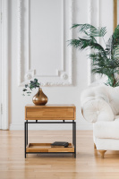 Тумба прикроватная KARIN, черный, дуб Тумба прикроватная KARIN, черный, дуб