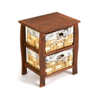 Тумба с 2 ящиками Secret De Maison BEL 2 ( mod. PE-10 ) дерево павловния, мдф, 39x30x46.5см, Brown (коричневый) ткань №HX21 Тумба с 2 ящиками Secret De Maison BEL 2 ( mod. PE-10 ) дерево павловния, мдф, 39x30x46.5см, Brown (коричневый) ткань №HX21