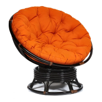 Кресло-качалка PAPASAN/ПАПАСАН w 23/01 B /с подушкой/ 115х78х104 см, Antique brown (античный черно-коричневый), ткань Оранжевый, С 23 Кресло-качалка PAPASAN/ПАПАСАН w 23/01 B /с подушкой/ 115х78х104 см, Antique brown (античный черно-коричневый), ткань Оранжевый, С 23