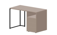 LKSTD126TRTRNR Стол на опорной тумбе 3 ящ. правый (push-to-open, в разборе), 118х60х75см