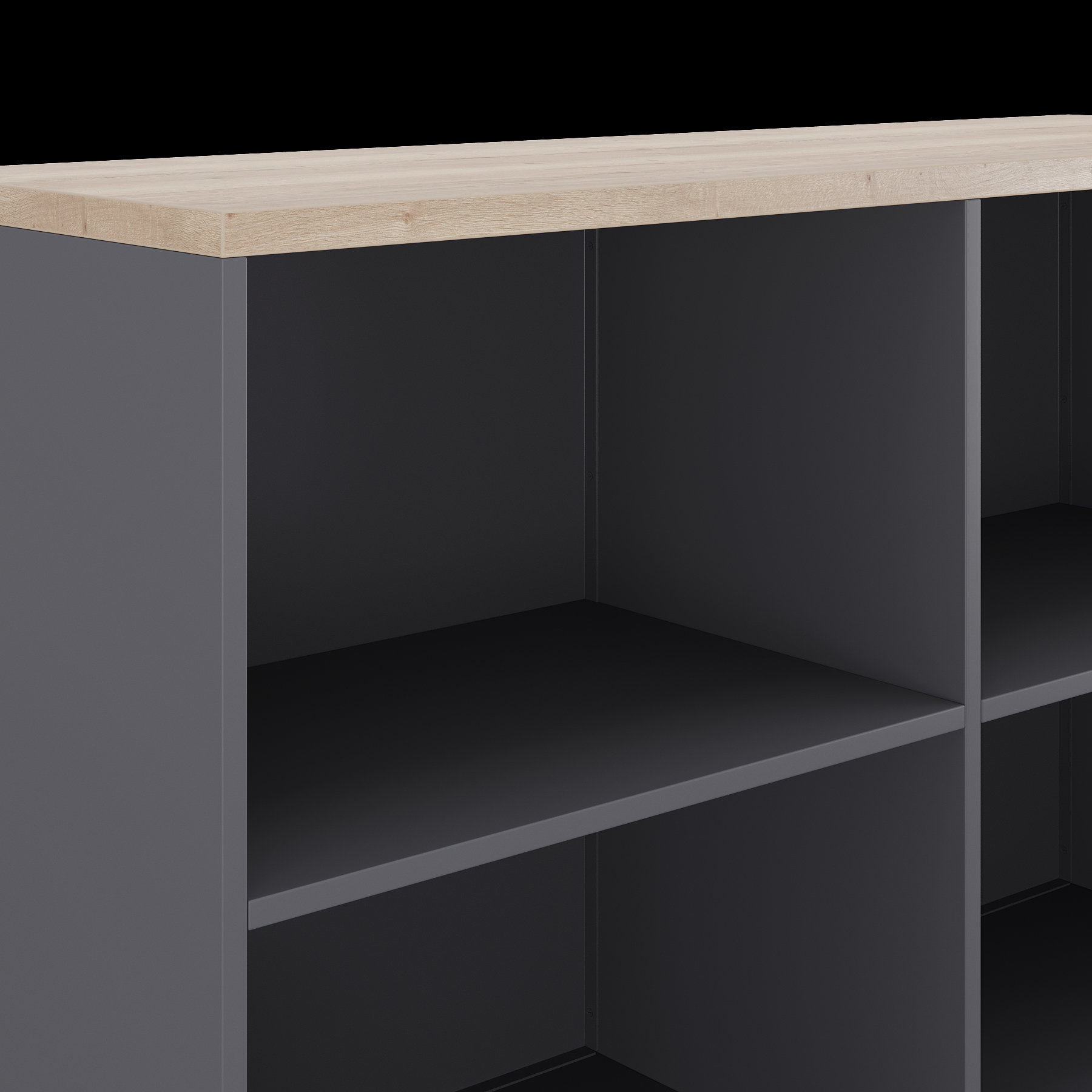 Шкаф открытый Kobor HO/2-120/60/M graphite/natural Шкаф открытый Kobor HO/2-120/60/M graphite/natural