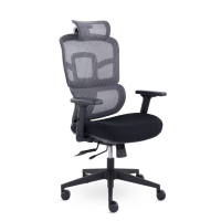 Кресло Комфорт UTFC Киото М-250 черный пластик (серый/черный)