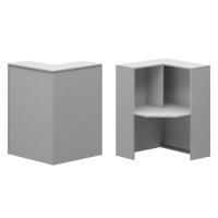 Стойка угловая левая А-555 Серый 900x900x1220 Ресепшн