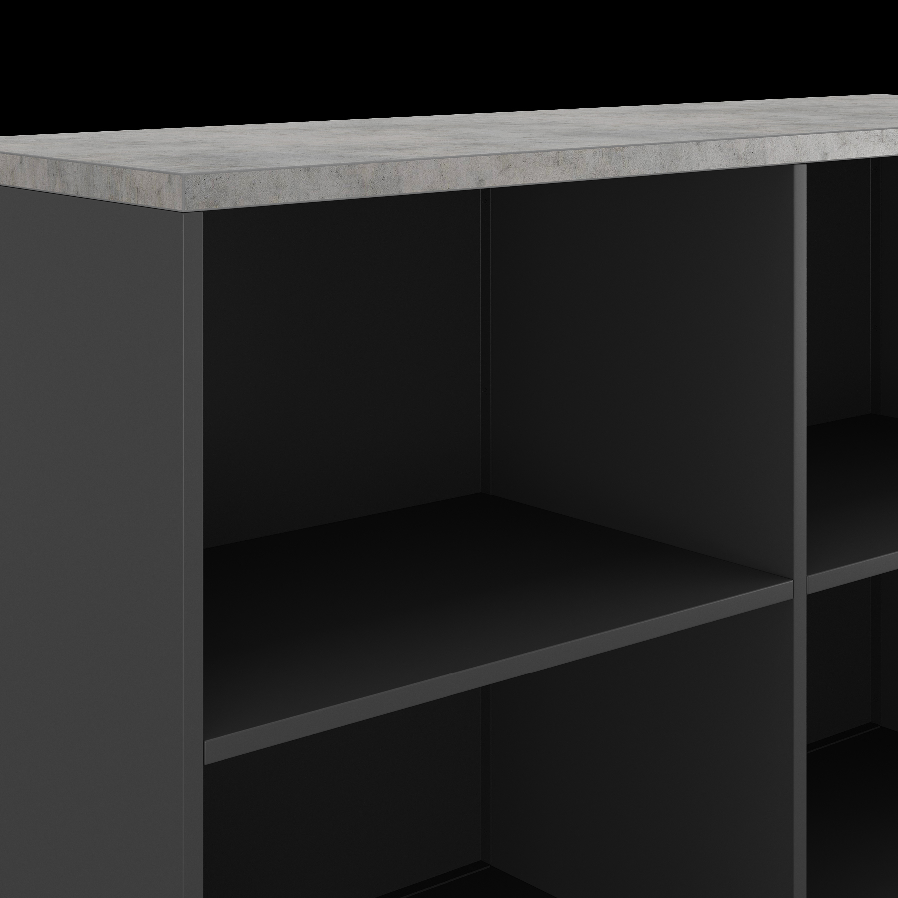 Шкаф открытый Kobor HO/2-120/60/M black/chicago Шкаф открытый Kobor HO/2-120/60/M black/chicago