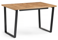 Стол деревянный Лота Лофт 120(160)х75 черный матовый / дуб крафт золотой