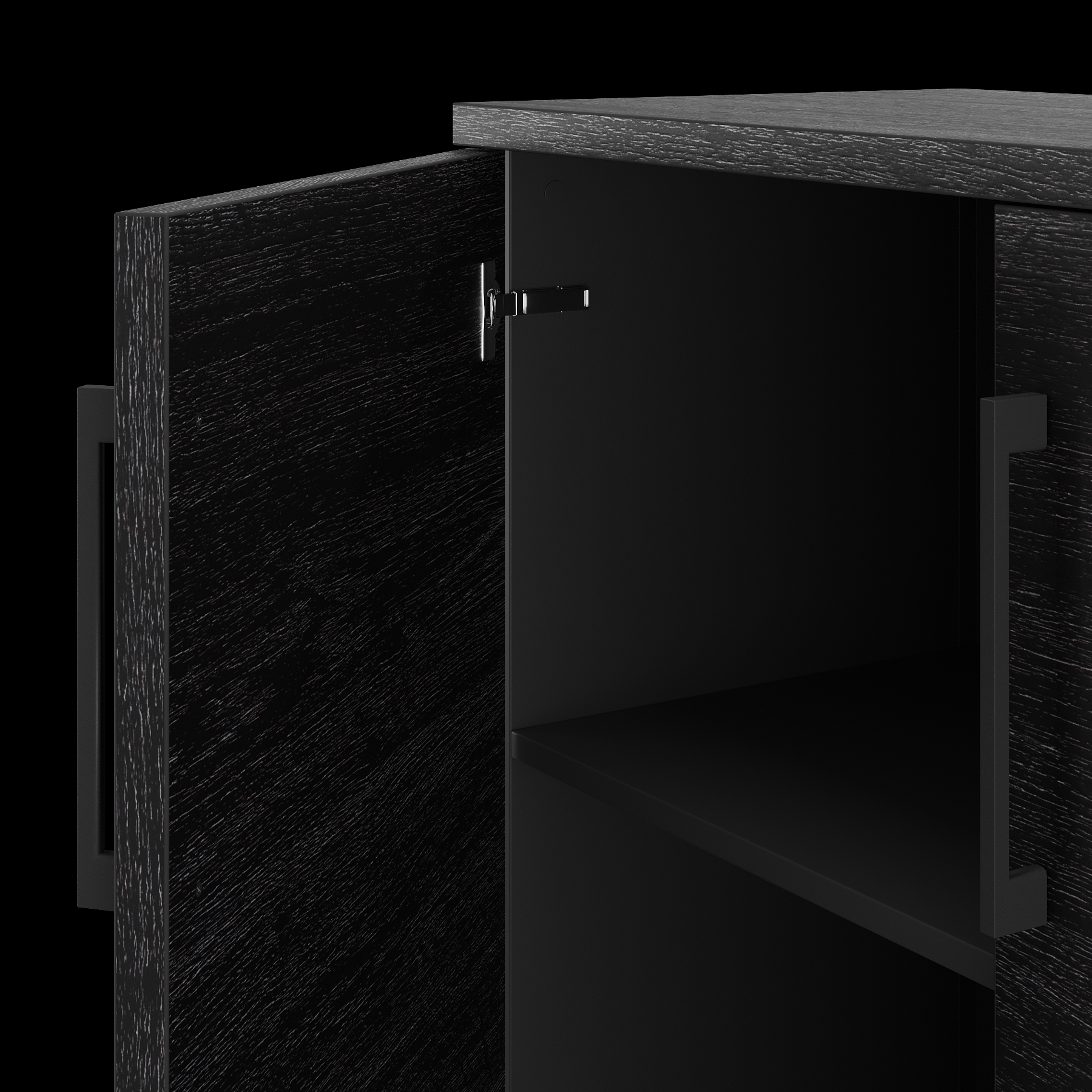 Шкаф распашной Kobor HR/2-90/40/M black/wood Шкаф распашной Kobor HR/2-90/40/M black/wood