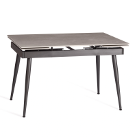 Стол обеденный Lord Grey/Лорд Грей столешница керамика (матовая) /опоры металл, светло-серый/чёрный, (120+30+30)x80x75(+1) см