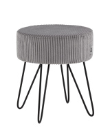 Пуф Спейси велюр рельефный светло-серый