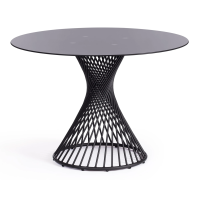 Стол BERTOIA (mod. GT21) металл/стекло, 110 х 110 х 75 см, Black (черный)