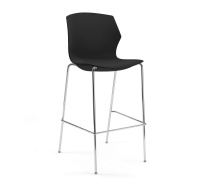 SOLE Кресло пластик барное АНТРАЦИТ/ХРОМ SOLE Кресло пластик барное АНТРАЦИТ/ХРОМ