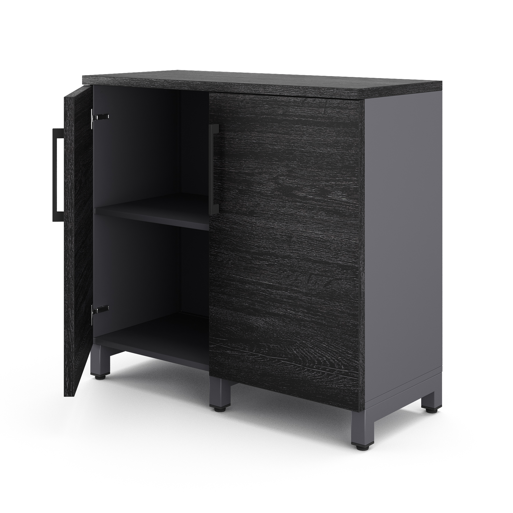 Шкаф распашной Kobor HR/2-90/40/M graphite/wood Шкаф распашной Kobor HR/2-90/40/M graphite/wood