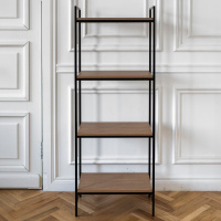 Стеллаж ALTO, черный, ЛДСП Робиния, 55x30x145 Стеллаж ALTO, черный, ЛДСП Робиния, 55x30x145