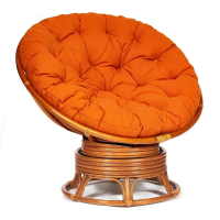 Кресло-качалка PAPASAN/ПАПАСАН w 23/01 B /с подушкой/ 115х78х104 см, Cognac (коньяк), ткань Оранжевый, С 23 Кресло-качалка PAPASAN/ПАПАСАН w 23/01 B /с подушкой/ 115х78х104 см, Cognac (коньяк), ткань Оранжевый, С 23