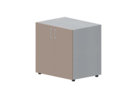 OMLD760TITR Шкаф 80х60х80см для документов/оргтехники (2 двери, 1 полка, ручки - алюминий)