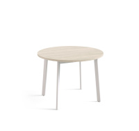 FLEX Стол для переговоров круг ДУБ СВЕТЛЫЙ/БЕЛЫЙ