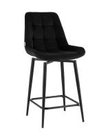 Стул полубарный Флекс с поворотным механизмом велюр черный