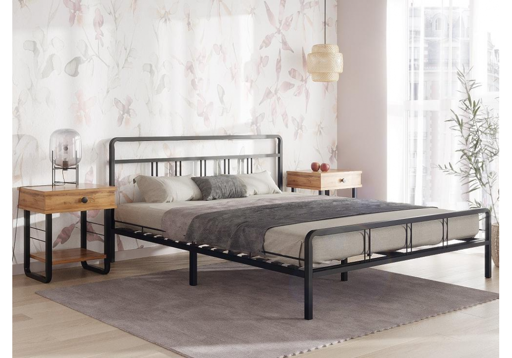 Кровать Рейк 140х200 черная Кровать Рейк 140х200 черная