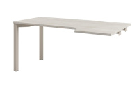 Стол эргономичный 1600х880х750 на металлокаркасе правый. Конечная секция D-523R_Акация Морава/Кашемир серый