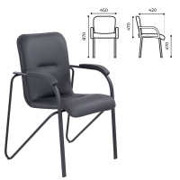 Кресло для приемных и переговорных BRABIX "Samba CF-107", черный каркас, кожзам черный, собранное, 533189 Кресло для приемных и переговорных BRABIX "Samba CF-107", черный каркас, кожзам черный, собранное, 533189