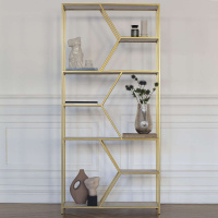 Стеллаж MALTA, золотой, керамика Ivory, 90x30x192 Стеллаж MALTA, золотой, керамика Ivory, 90x30x192