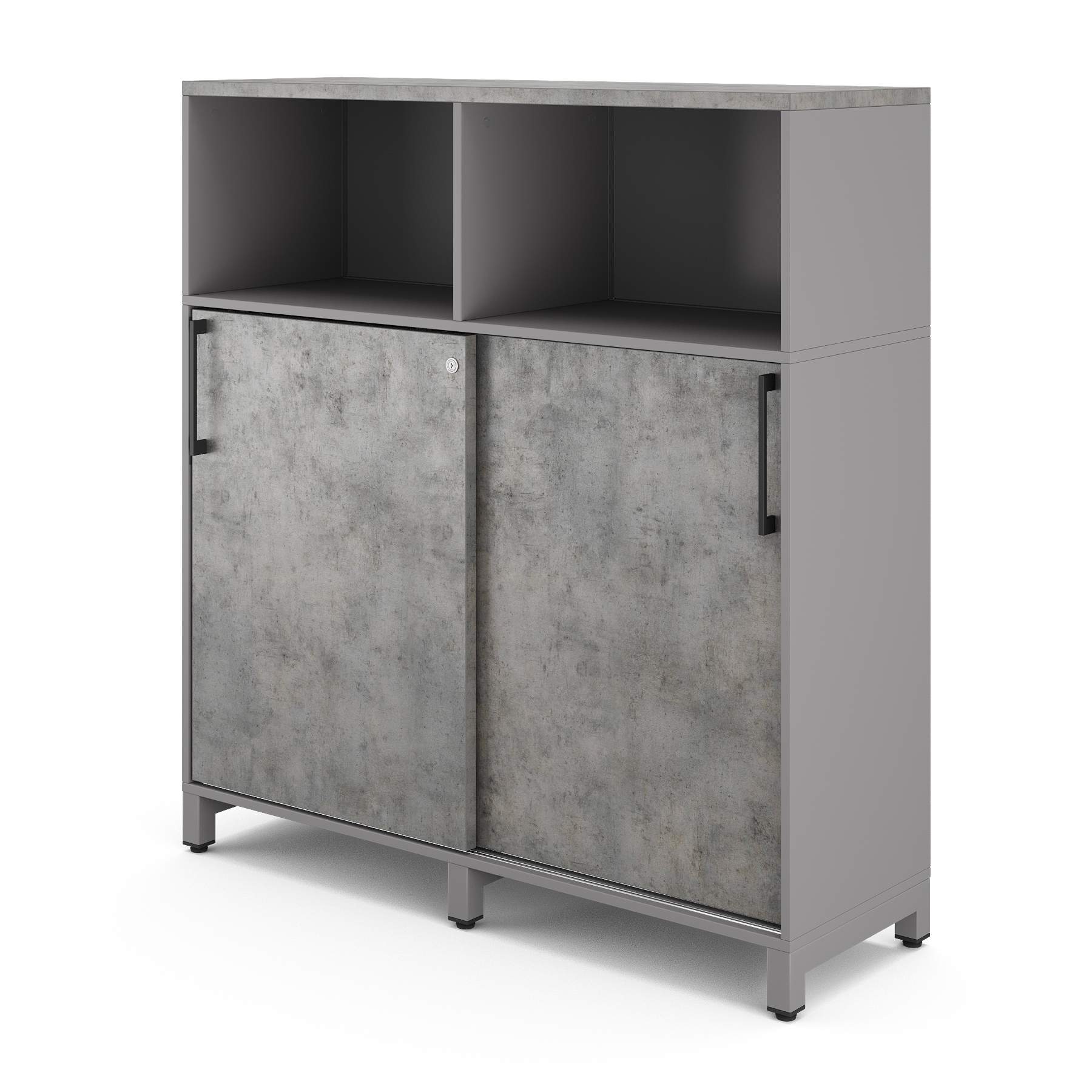 Шкаф открытый Kobor HK/2/1-120/40/M aluminum/chicago Шкаф открытый Kobor HK/2/1-120/40/M aluminum/chicago