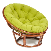 Кресло PAPASAN/ПАПАСАН 23/01 W /с подушкой/ диаметр подушки 125 см, 115х101х104 см, Pecan (орех), флок Олива, 23