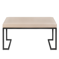 Банкетка OMEGA MINI, черная, экокожа Light Beige, 85x40x45