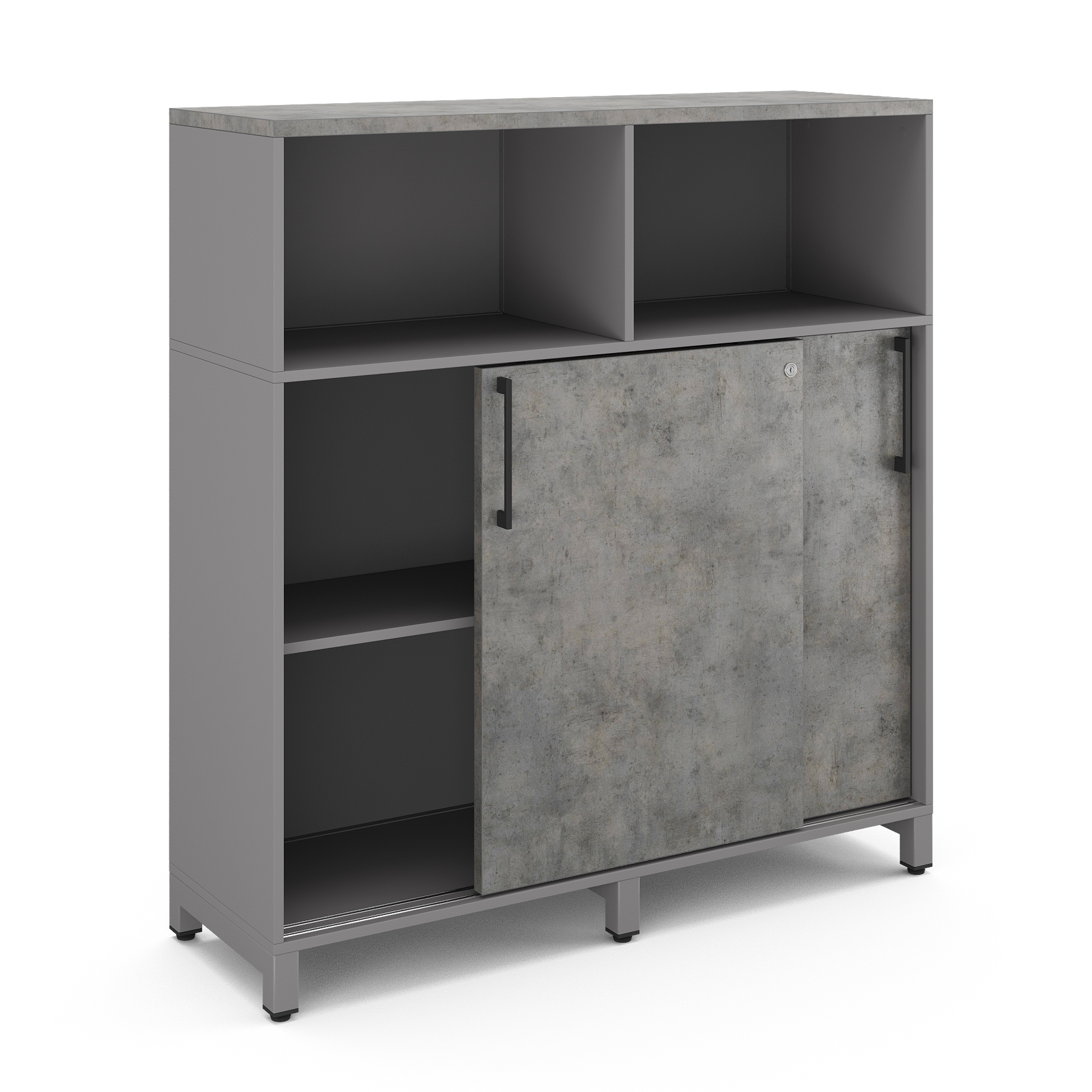 Шкаф открытый Kobor HK/2/1-120/40/M aluminum/chicago Шкаф открытый Kobor HK/2/1-120/40/M aluminum/chicago