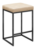 Стул полубарный SOHO, черный, экокожа Light Beige