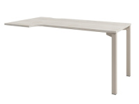 Стол эргономичный 1600х880х750 на металлокаркасе левый. Конечная секция D-523L_Акация Морава/Кашемир серый