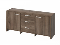 Тумба трехсекционная с 2 дверьми и 3 ящиками 1804х460х806, фурнитура нерж. FI-13-01.D_Орех Пацифик табак