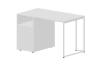 LKSTG127BLBLBL Стол на опорной тумбе 3 ящ. левый (push-to-open, в разборе), 118х68х75см